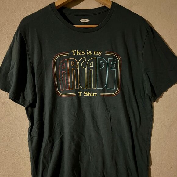Old Navy Soft-Washed Arcade Graphic T-Shirt Retro Gaming Tee Black - Men’s Large - Picture 1 of 2